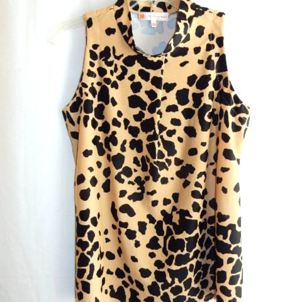 Jude Connally Tan / Black animal Print Knit Top in Size S
